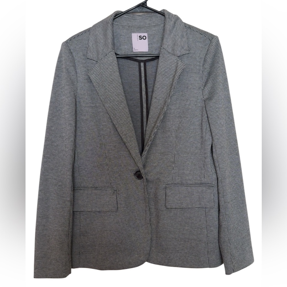 SO Black and White Houndstooth Jacket